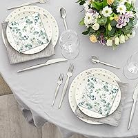 Vista 3 de Servilletas de papel desechables de color verde salvia de 3 capas para baño, servilletas de eucalipto para bebidas de salvia, baby shower, fiesta