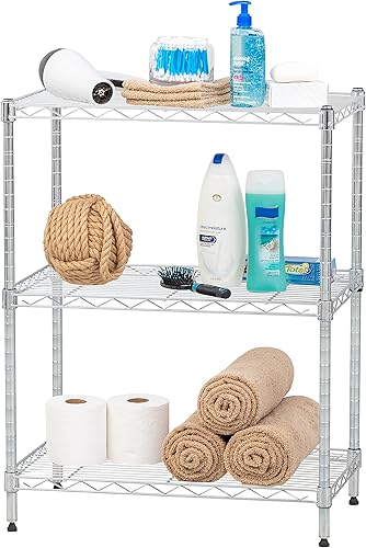 Miniatura 6 de IRIS USA WSU-3T-LD - Estantes de alambre, 3 niveles básicos, color plateado