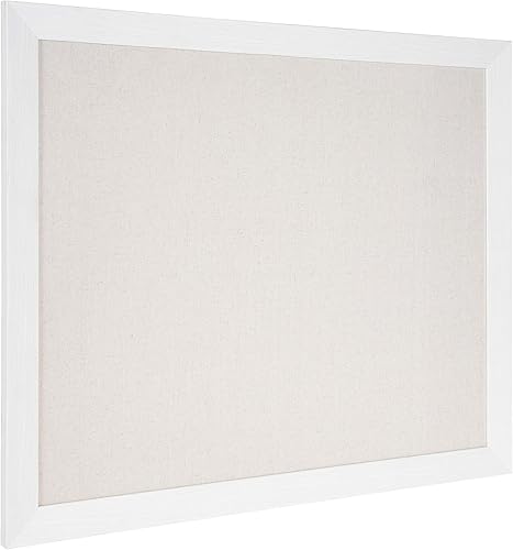 Miniatura 6 de DesignOvation Beatrice tablero de anuncios con armazón de tela de lino, 18x27, marrón nogal