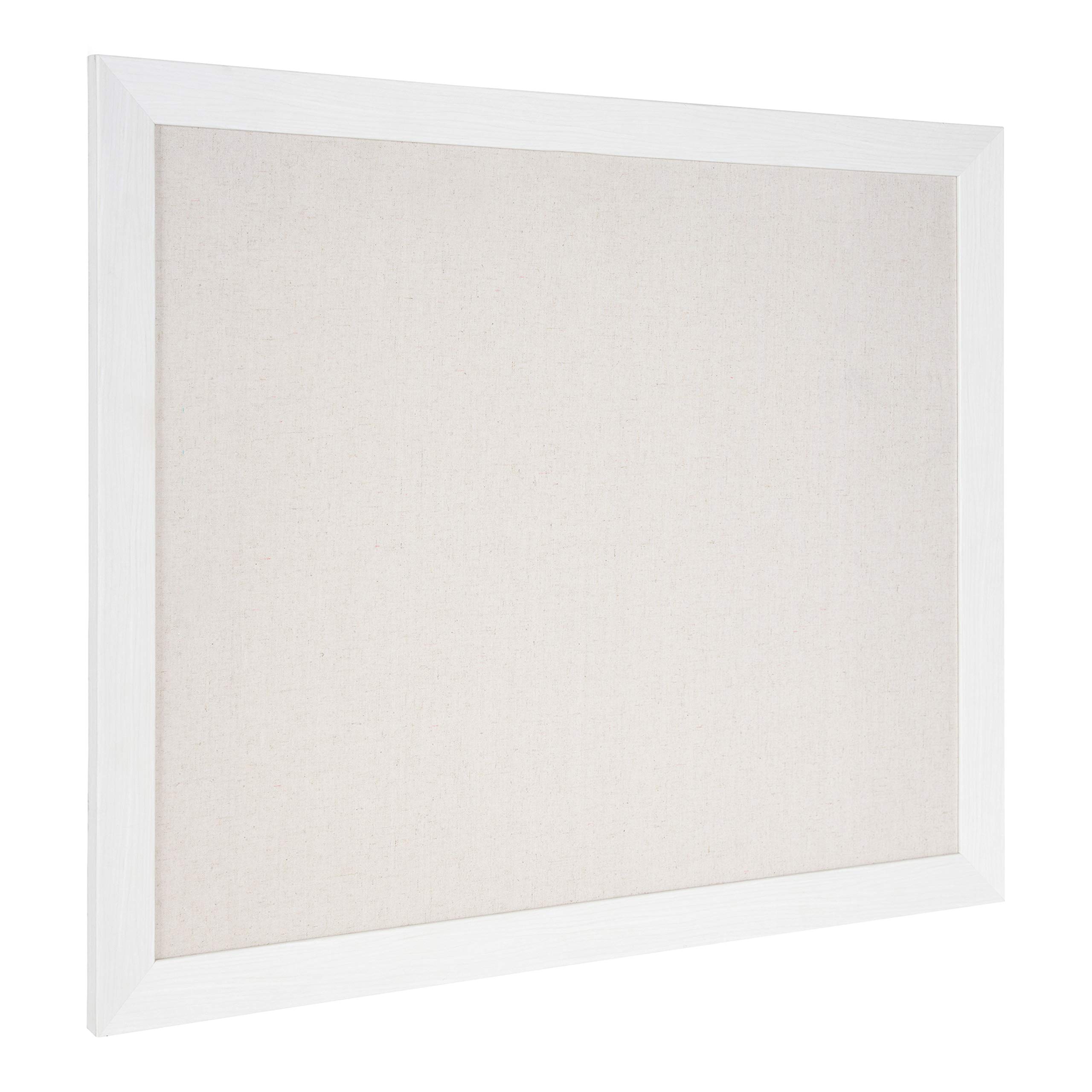 DesignOvation Beatrice Pinnwand, gerahmt, Leinen, 68 x 83 cm, Weiß