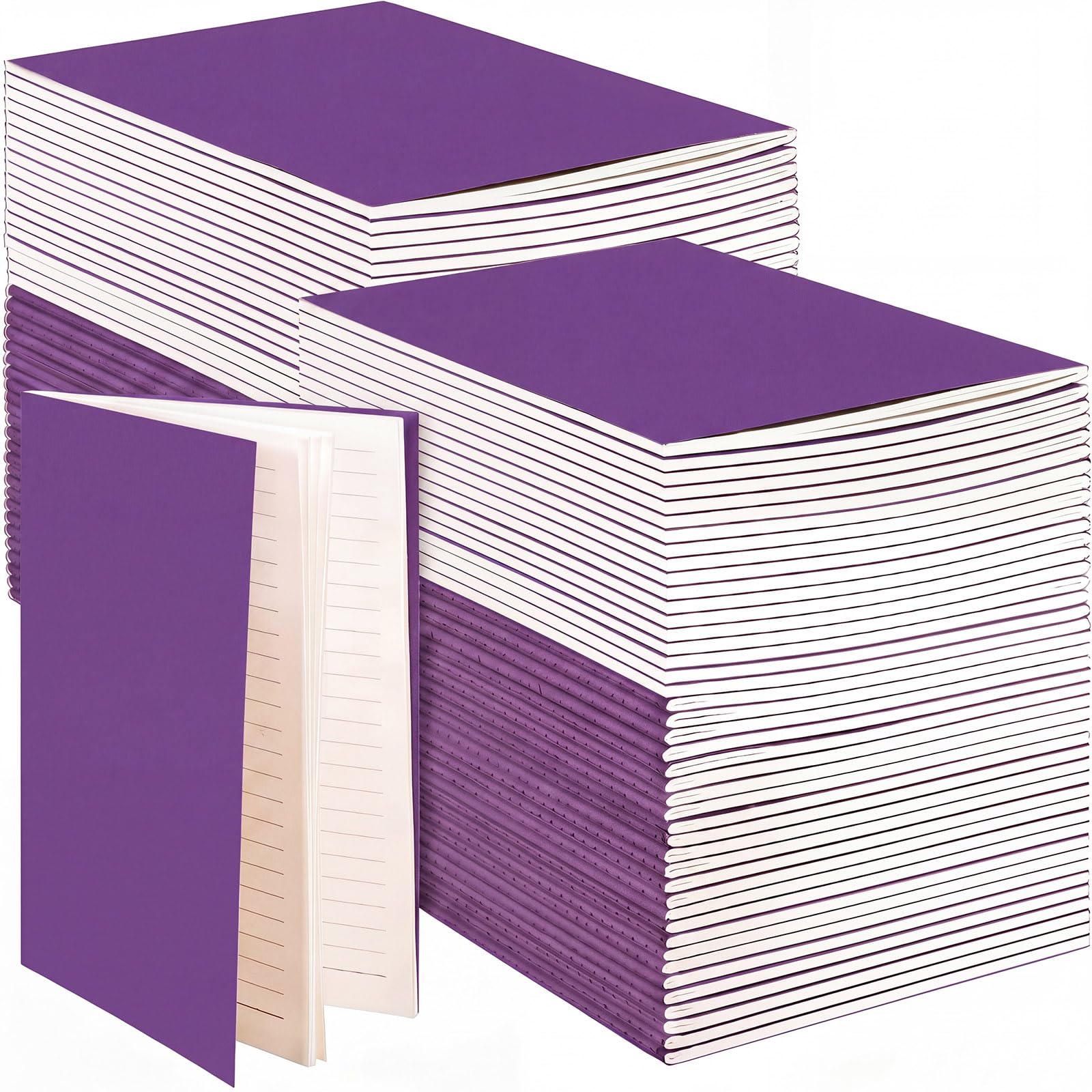 Mimorou 100 Pcs A5 Journals Notebooks Bulk,Purple,Lined