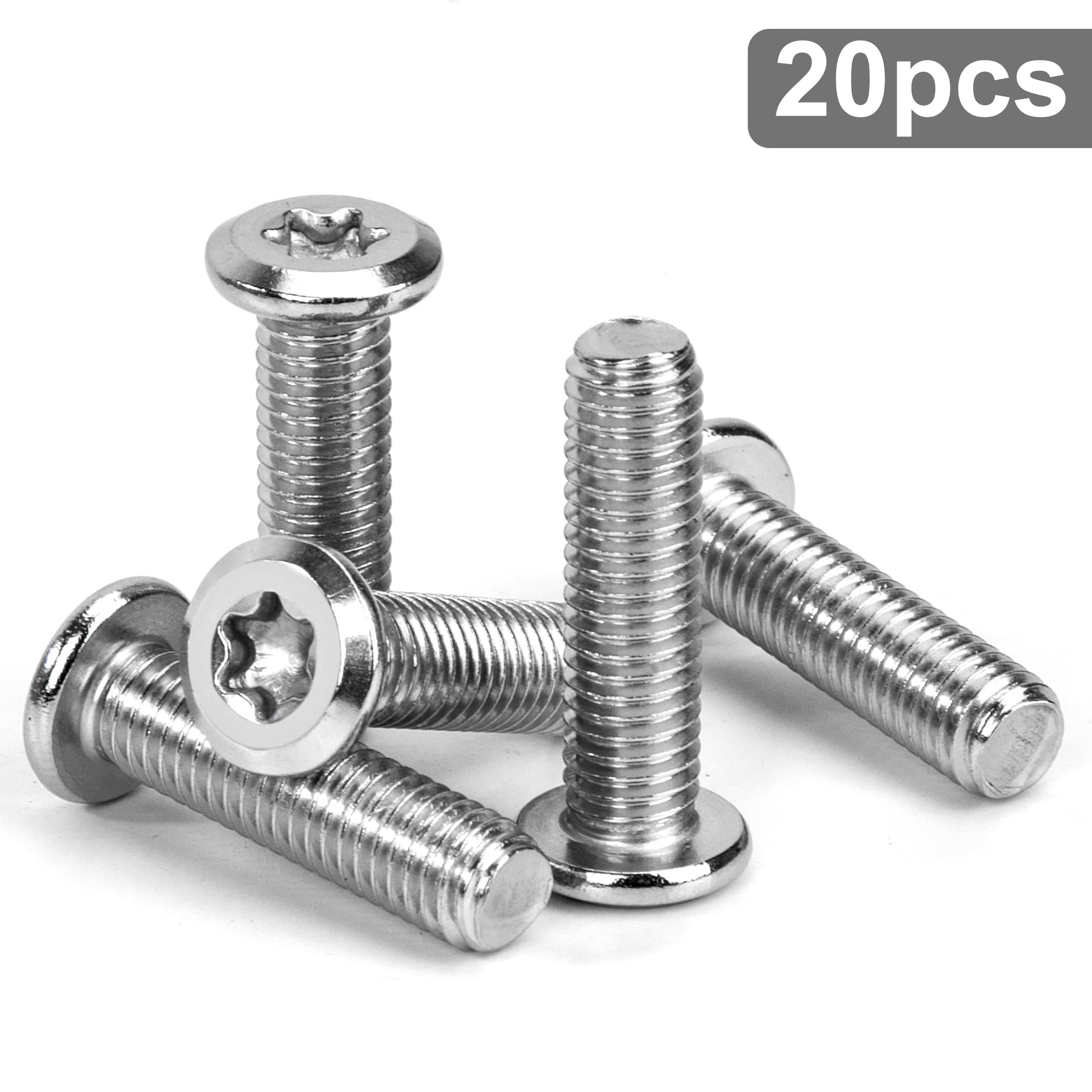 Tunejoy Viti a Testa Piatta Torx M8 x 30 mm Vite a Testa Esagonale Bulloni in Acciaio Inox A2 V2A Bulloni per Mobili con Chiavi a T40 Filettatura Completa 20 Pezzi