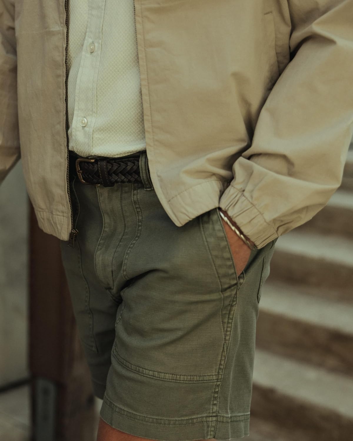 Huckberry Flint and Tinder Poplin Sportsman Jacket, Mens Lightweight Cotton Jacket