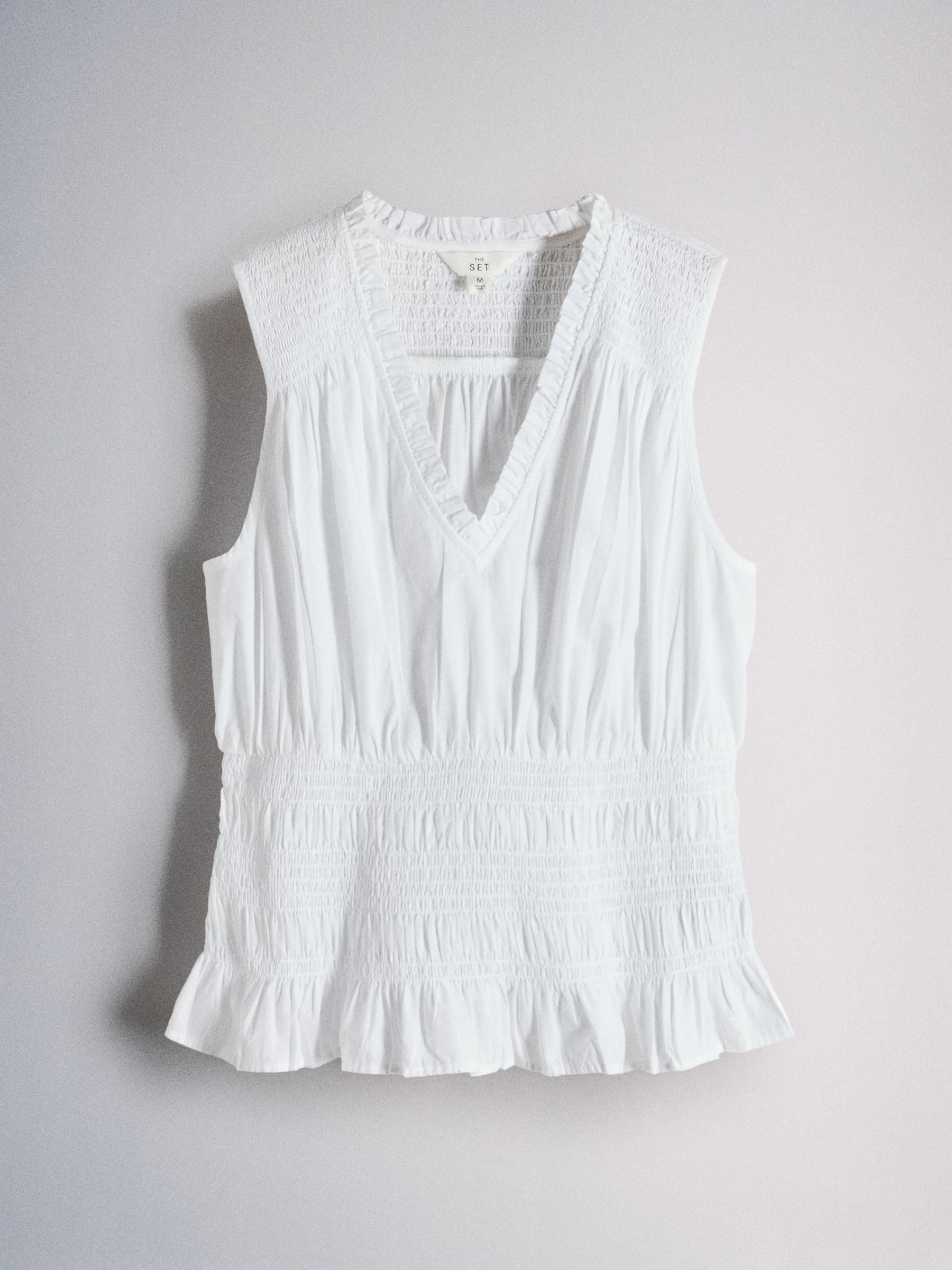 THE SET Donne Confezione da 2 canotte arricciate con scollo a V