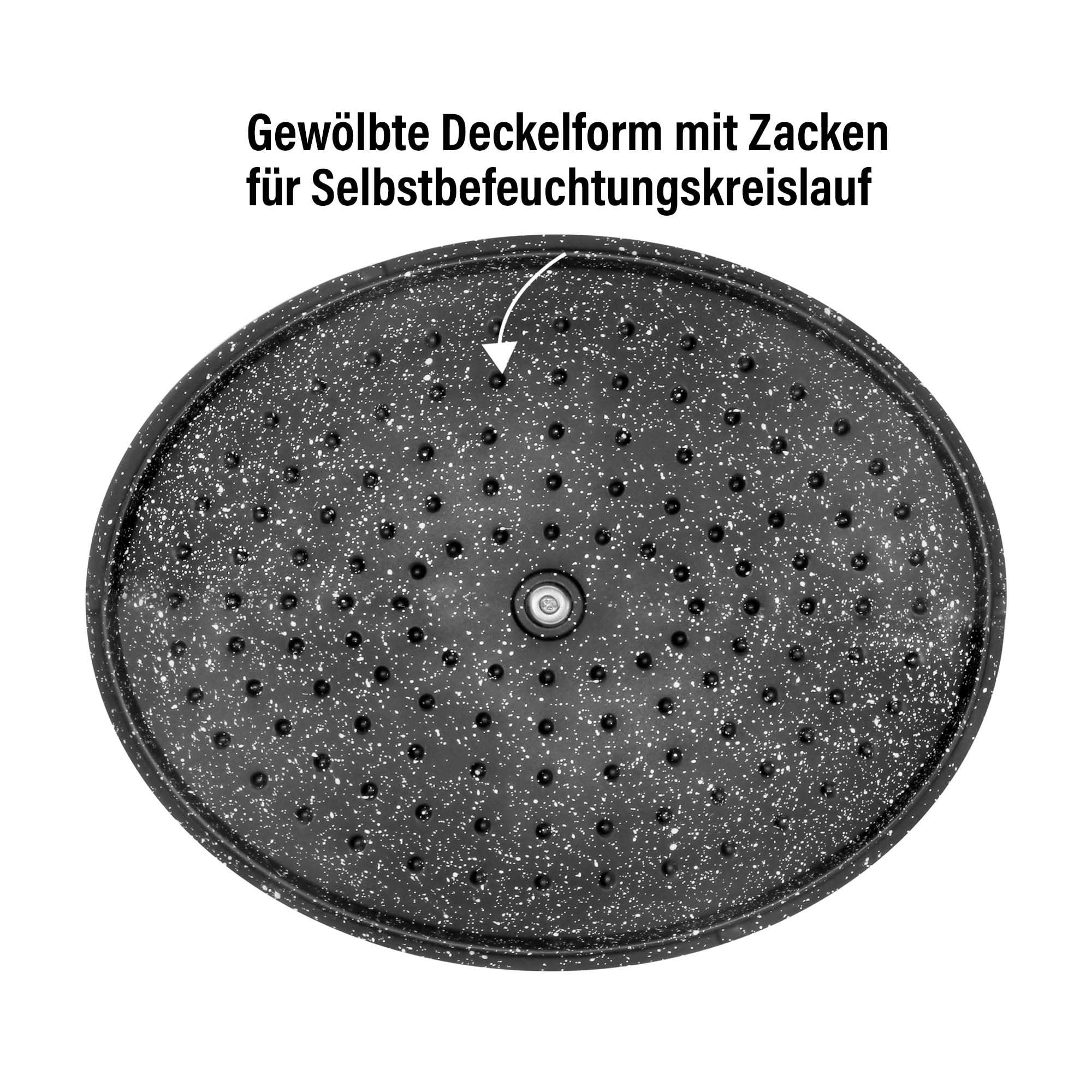 STONELINE Cocotte Bräter Induktion mit Deckel 32 cm, 6,6 L, Topf Antihaft Beschichtung mit echten Steinpartikeln, Bratentopf Schmortopf für alle Herdarten und Backofengeeignet, Farbe: Rot