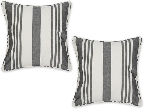 Miniatura 108 de DII Colección de fundas de almohada, algodón reciclado, cremallera oculta, 18x18, rayas cambray, azul brillante, 2 piezas