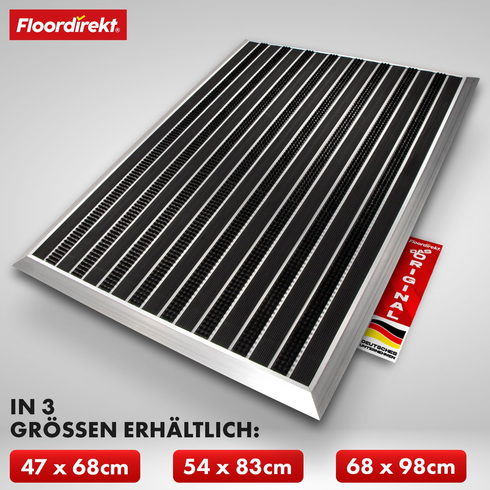 Floordirekt Fussabtreter Aussenbereich „Spectral“ für innen & außen - rostfrei & wetterfest - Haustür Fußabtreter - Türmatte Eingangsmatte (PVC/Bürste.68 x 98 cm)