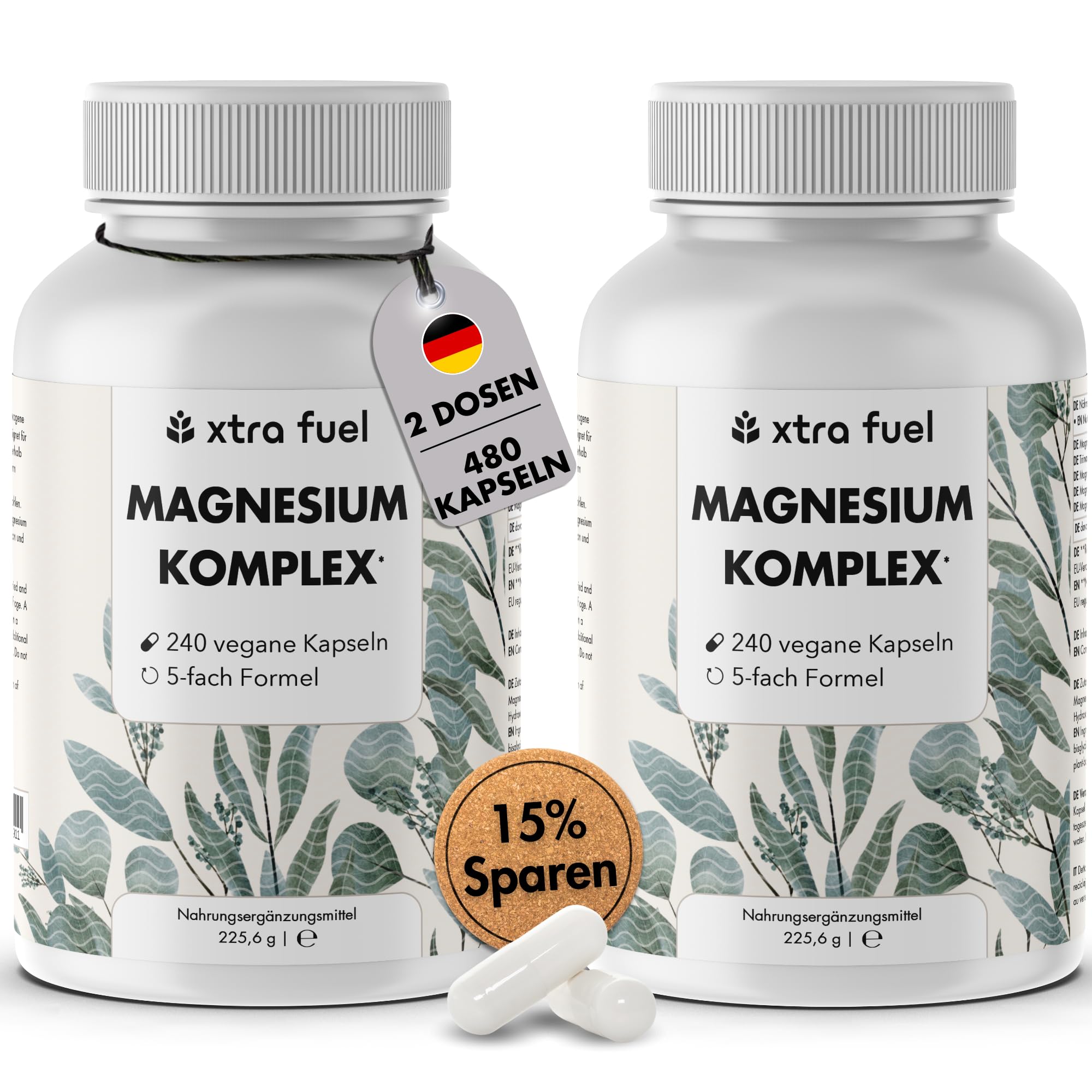 Complexe Magnésium 5-en-1 400 mg – 480 gélules véganes