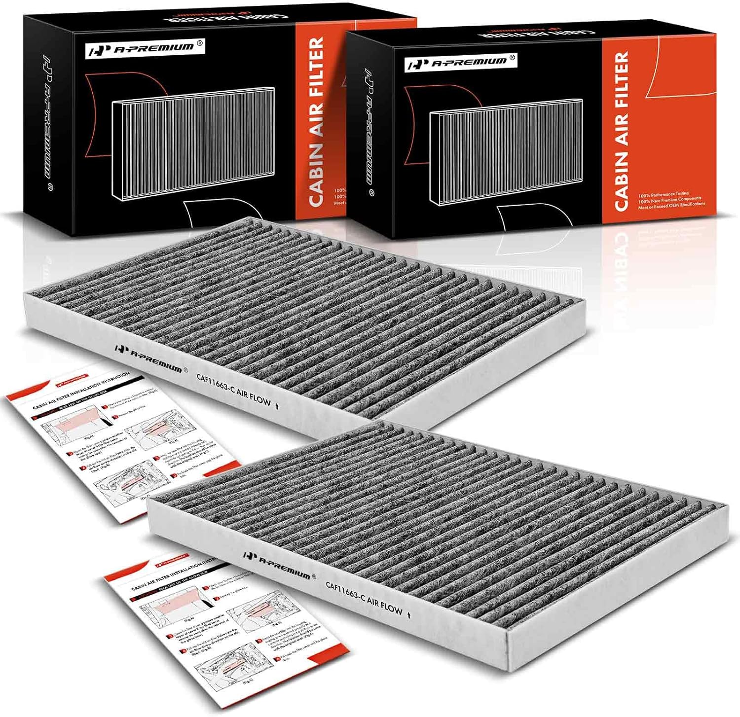APremium 2PC Cabin Air Filter with Activated Carbon