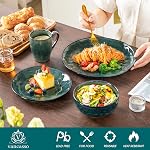 vancasso Starry 16 Pieces Green Dinnerware Set, Reactive Change Glaze Dinner Set, Plates and Bowls Set