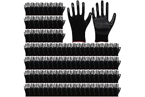 Black 72 Pairs Work Gloves for Men Women Bulk Pack Construction