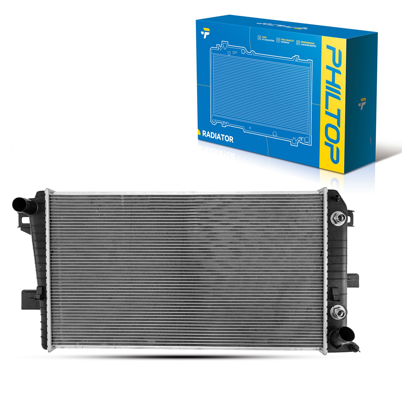 PHILTOP Aotomotive Radiators for 2001-2005 Silverado 2500 HD 6.6T, 2001-2005 Sierra 2500 HD 6.6T, 2001-2005 Silverado 3500 6.6T, 2001-2005 Sierra 3500 6.6T CU2510