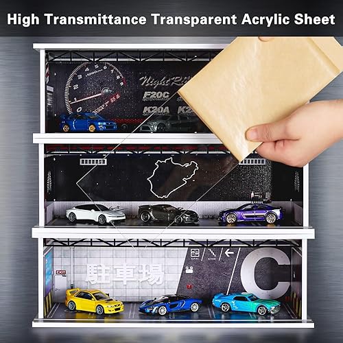 Miniatura 5 de MalamfansG-Fans 164 para Hot Wheels Caja de exhibición de escena de estacionamiento de estilo japonés  164 a escala 164 modelo fundido a presión