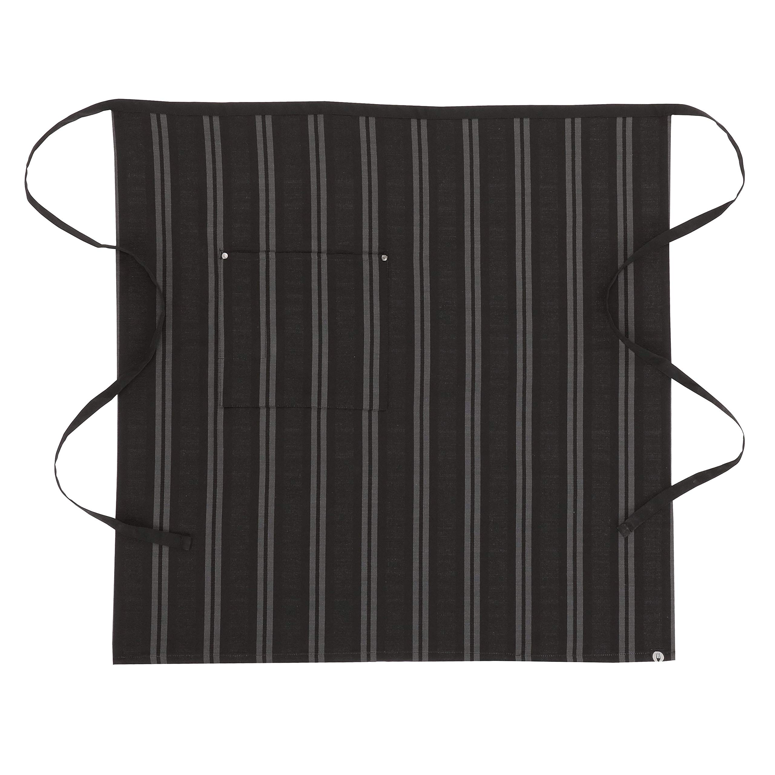 Chef Works Delantal Unisex Presidio Bistro Negro/Gris Talla Única Lazos De Contraste Puntos De Tensión Reforzados Extremos De Bolsillos Remachados