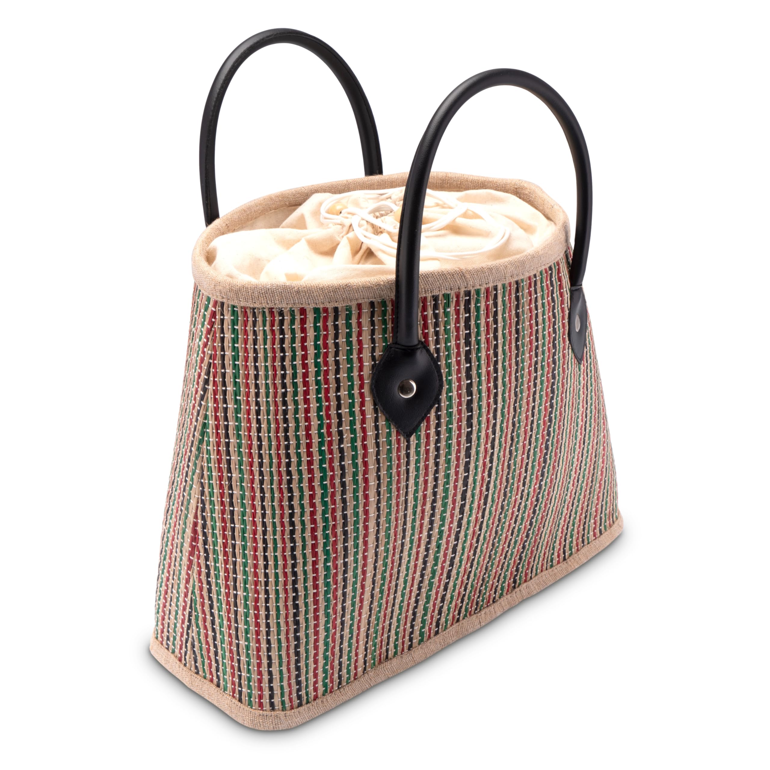 Decorasian Shopping Tasche aus Palmblatt – Handtasche im Shopper Format – Korbtasche für Damen im Boho Stil