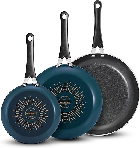 Miniatura 2 de Tramontina Juego de 3 sartenes de aluminio azul marino