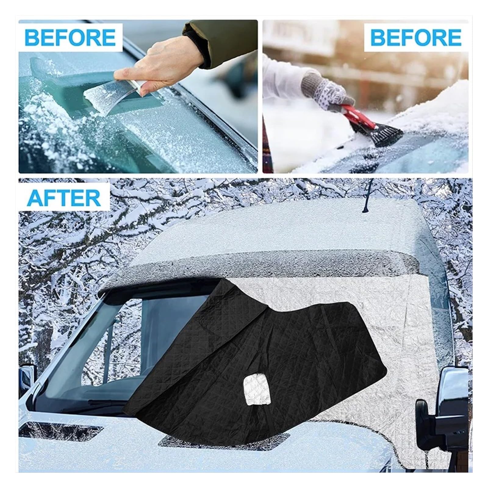 Copri Parabrezza per Auto Inverno per Fiat Ducato dal 2006 in Poi 1 Pz Camper Parabrezza Termico Schermo Copertura per Neve Avvolgere Tende