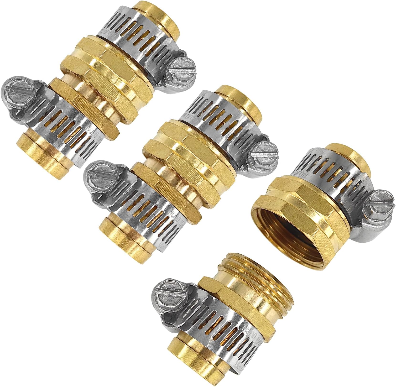 3Sets Brass 3/4" Garden Heavy Duty Hose Mender Repair End