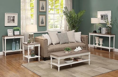 Miniatura 7 de Convenience Concepts French Country Coffee - Mesa de sala de estar tradicional de 48 pulgadas, casa de campo, de transición con estante de