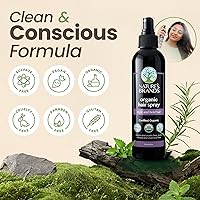 Vista 3 de Nature's Brands Spray orgánico para el cabello, 8 onzas, laca para el cabello no tóxica enriquecida con biotina con té verde, salvia y aceite