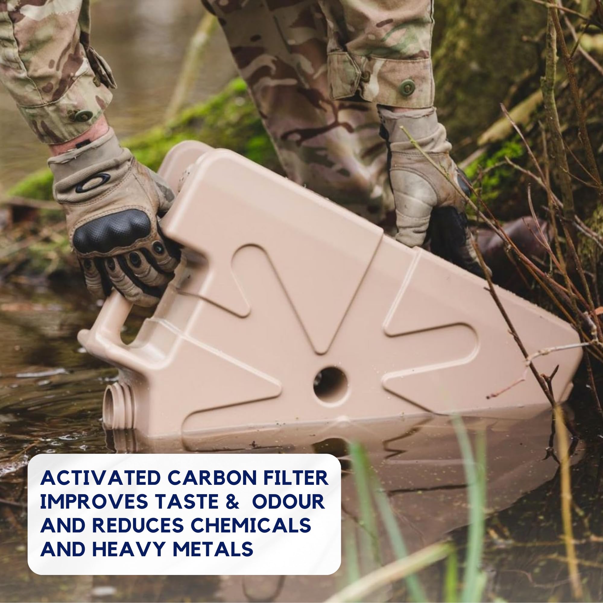 LifeSaver® Jerrycan Starter Pack | 20,000 litre Water Purifier with Shower Attachment and Spare Carbon Filters | Camping, Overlanding, Vanlife, Caravanning & Prepping (Blue)