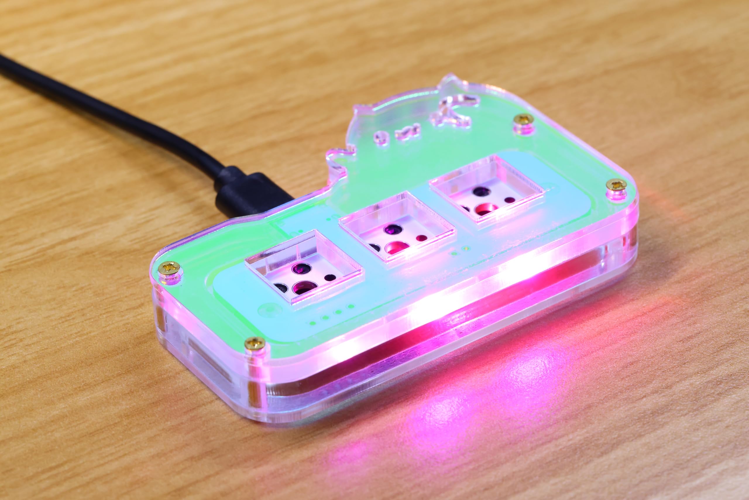 KEEBMONKEY 3-Key Mini Bongo Cat USB-C Macro Pad with VIA Auto