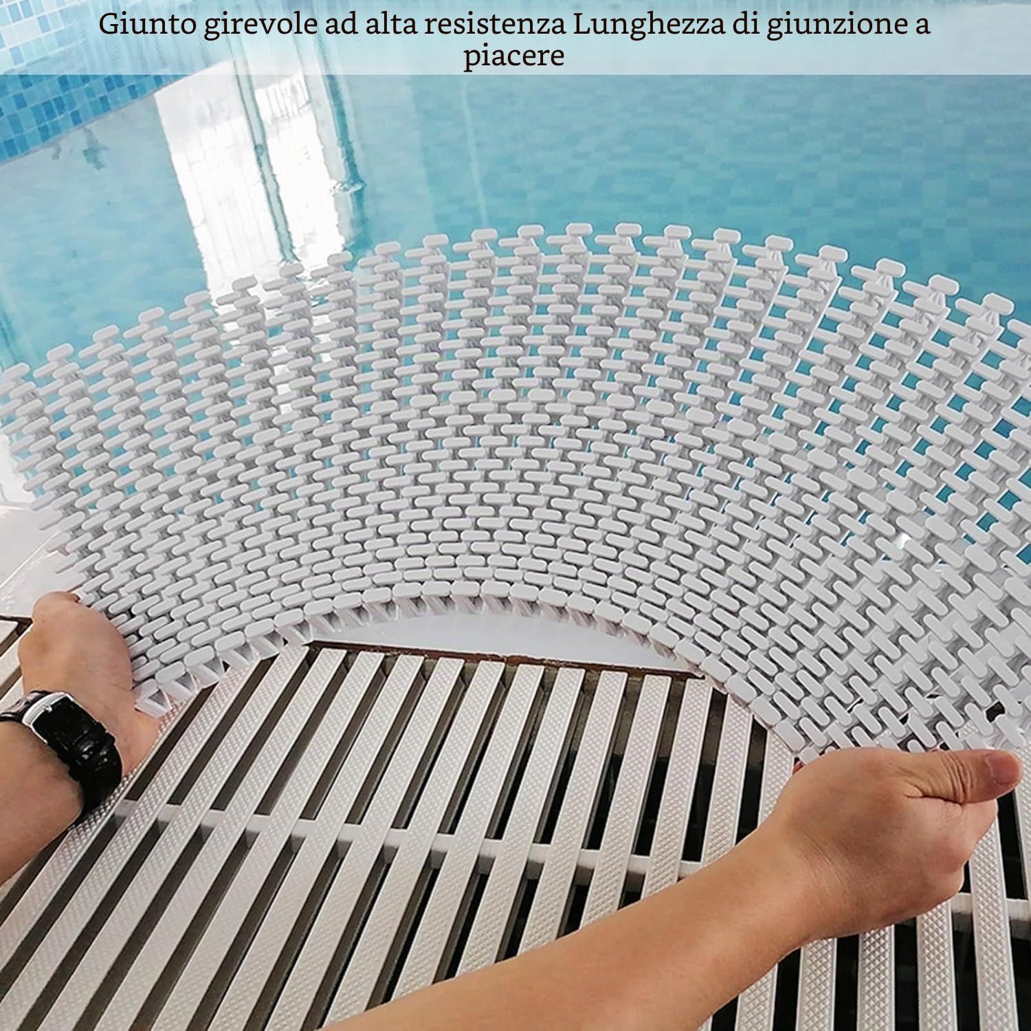 Griglia Piscina a sfioro Griglia di scarico for troppopieno for piscina Copertura for griglia di drenaggio antiscivolo in plastica con collegamento a foro singolo in PP Griglie per piscine(25x