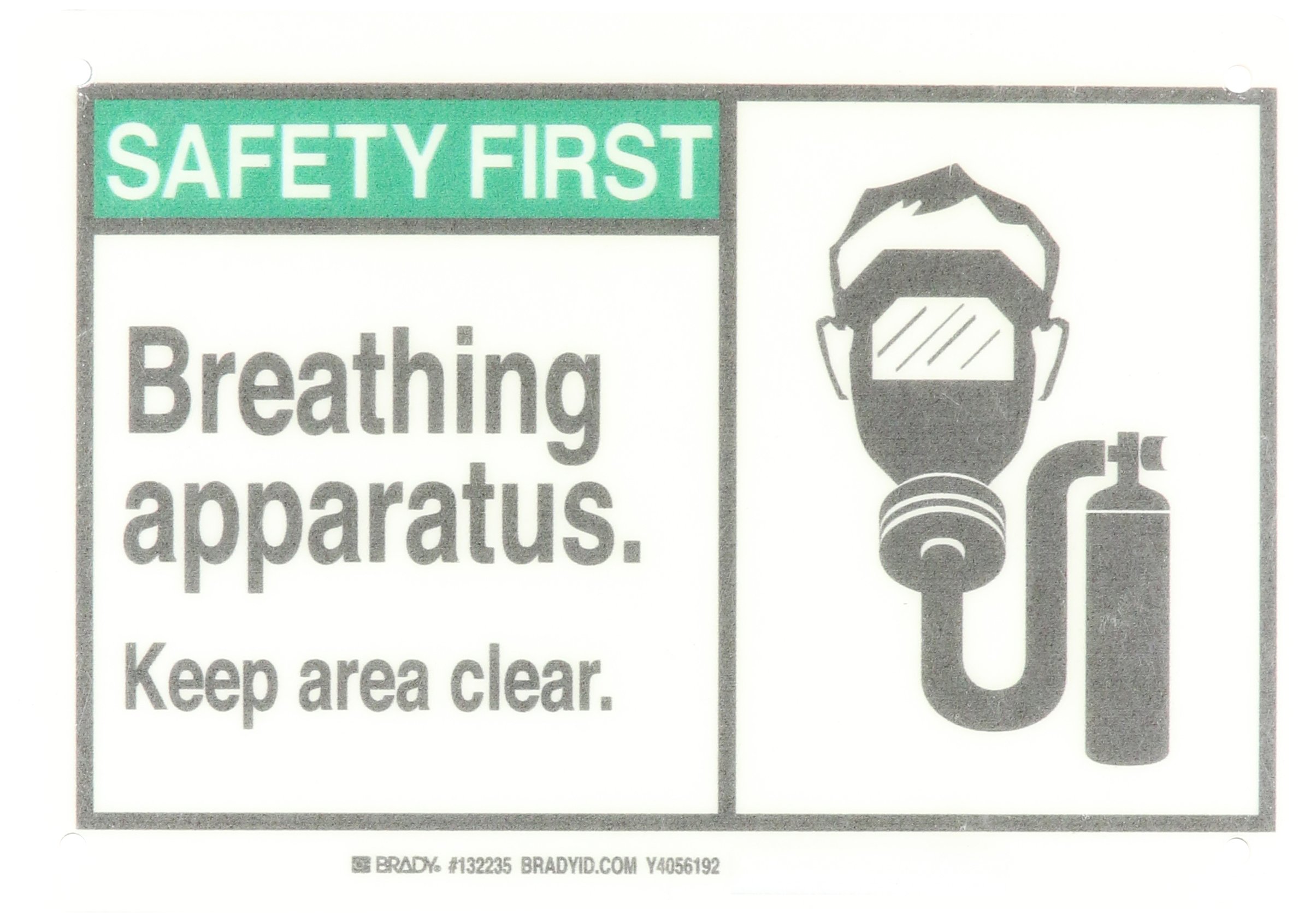 Brady 132235 primeros auxilios Signs, de señalización y altura de 7 cm x 10 cm ancho, negro/blanco/verde
