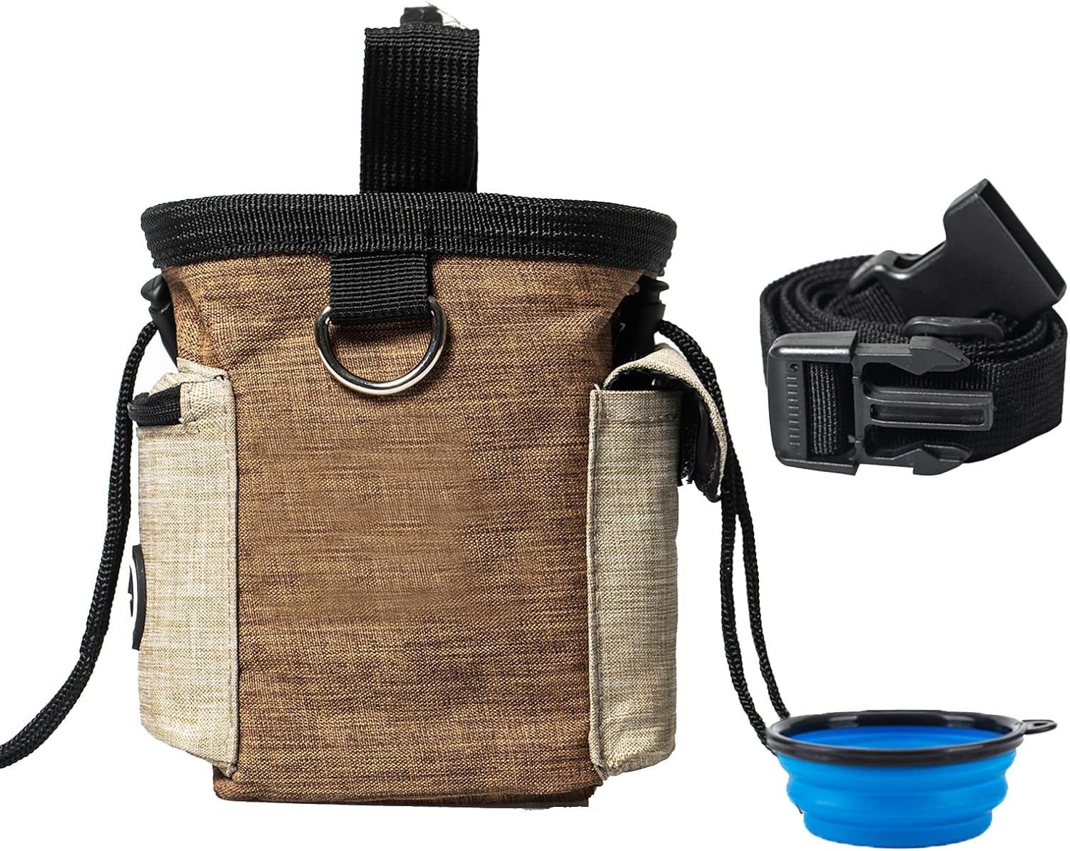 MYKOMI Pet Dog Treat Pouch Waist Bag + Dog Collapsible Bowl, Auto