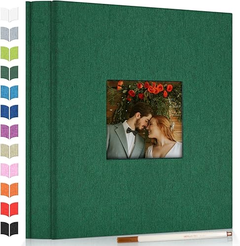 Miniatura 21 de Álbum de Fotos Autoadhesivo Scrapbook para Fotos de 3x5 4x6 5x7 8x10 Pulgadas, 60 Páginas Cubierta de Lino con Ventana de Exhibición Libro de Fotos