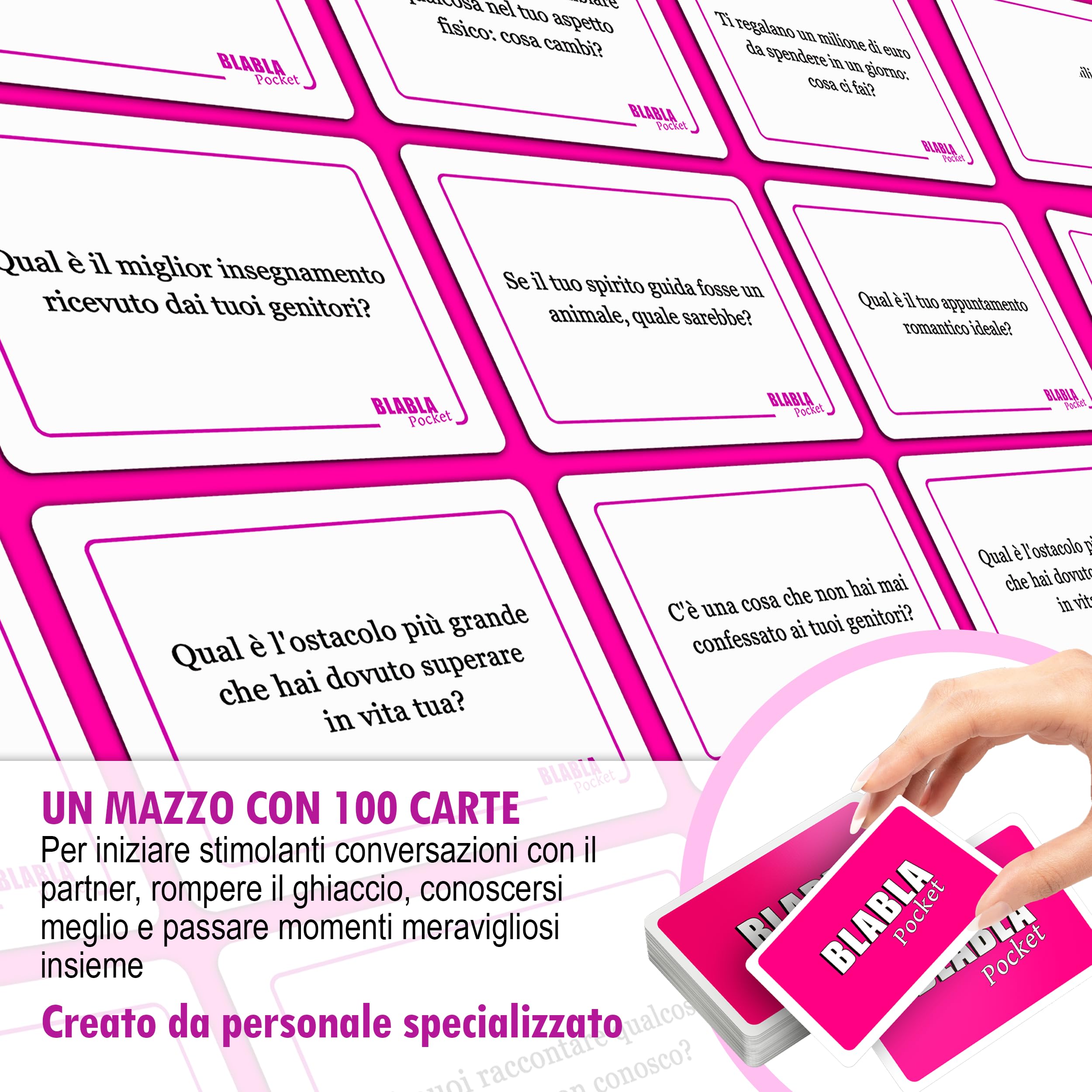 BLABLA Pocket PER COPPIE | Giochi da Tavolo per Adulti e Ragazzi - Gioco per Coppia - Carte da Conversazione per Conoscersi - Idee Regalo per Uomo e Donna, San Valentino, Anniversario, Compleanno