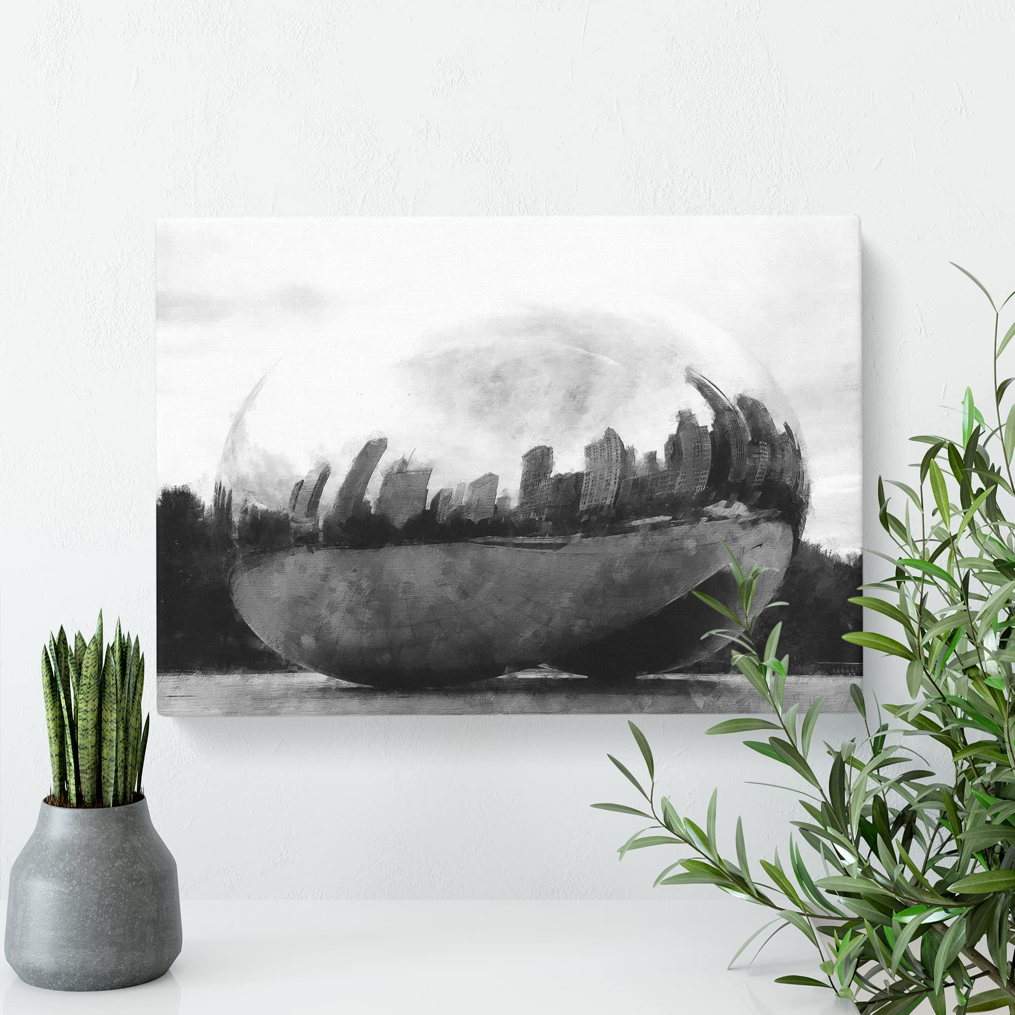 The Bean In Chicago Canvas Print, Mixed, 25L x 50W cm - Image 3