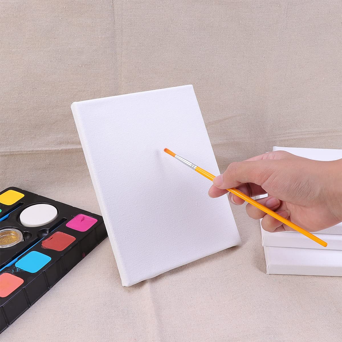 lienzos 1 0PCS Pintura al óleo Lienzo Pintura de Madera Marco algodón Blanco Estirado Lienzo Marco Dibujo Pintura Bricolaje Artista estirado Lienzo