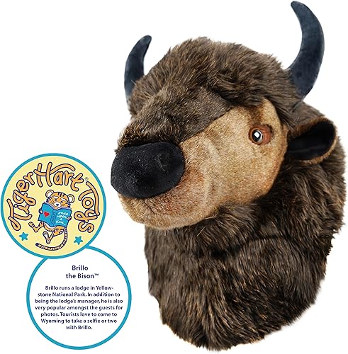 Miniatura 2 de Brillo The Bison - Busto grande de peluche de 15 pulgadas con cabeza de búfalo