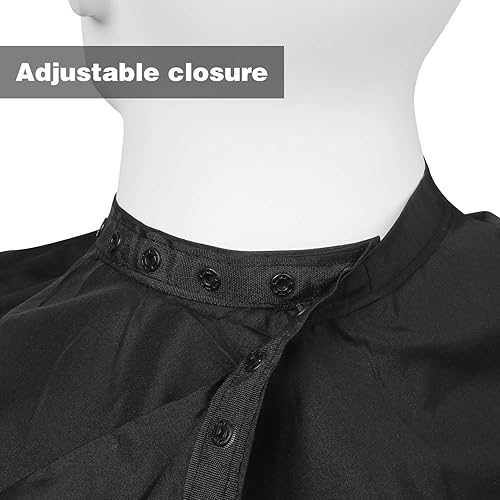 Miniatura 4 de Capa de corte de pelo de nailon impermeable, capa grande de corte de pelo con cuello elástico ajustable, delantal de peluquería para salón en casa y