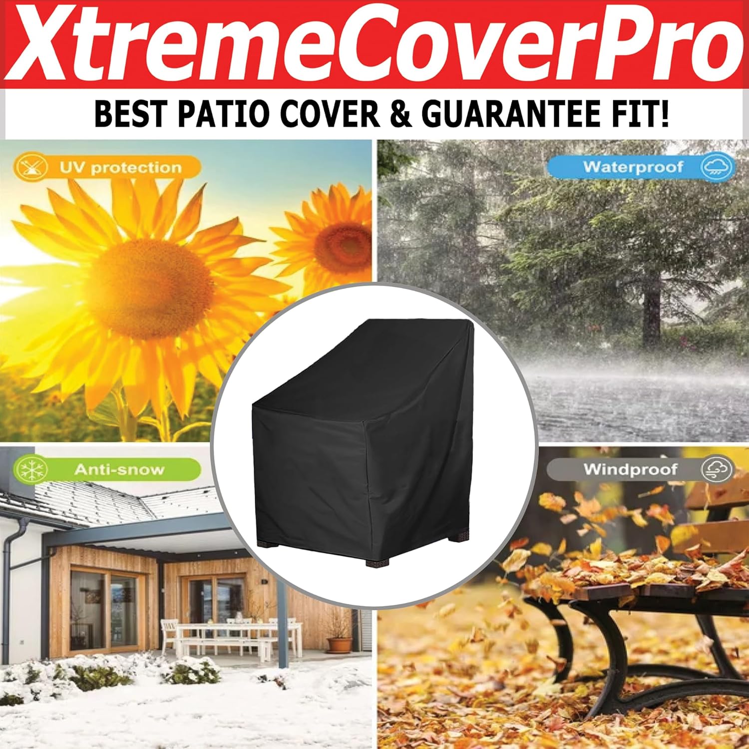 24D x 24W x 36H UV-proof Waterproof Furniture Patio Cover 250D black 24x24x36 breathable dust proof sofa table chair storage bar high chair color black sectional armless inches 2pack