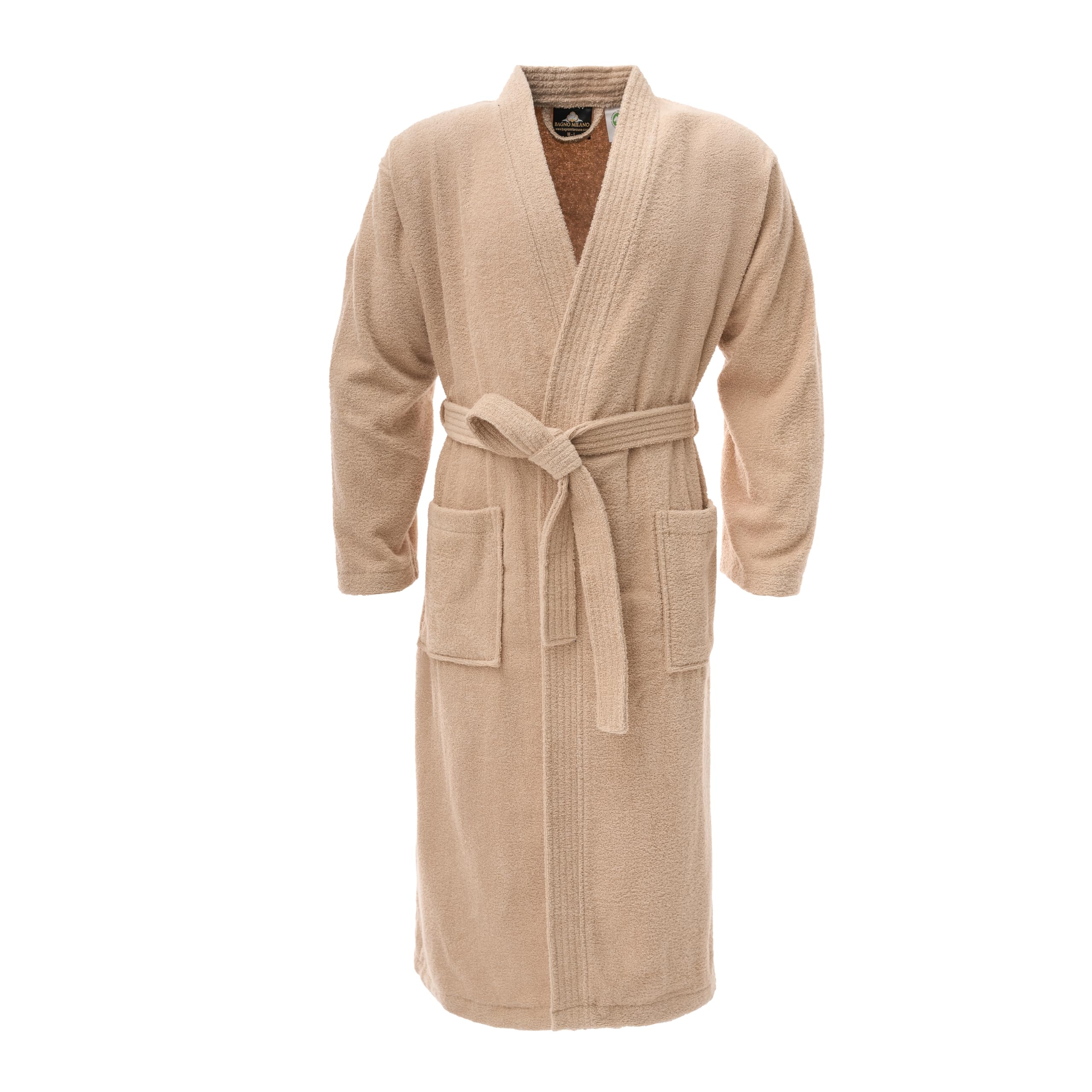 BAGNO MILANO Organic Men Bathrobe, GOTS Certified Turkish Cotton