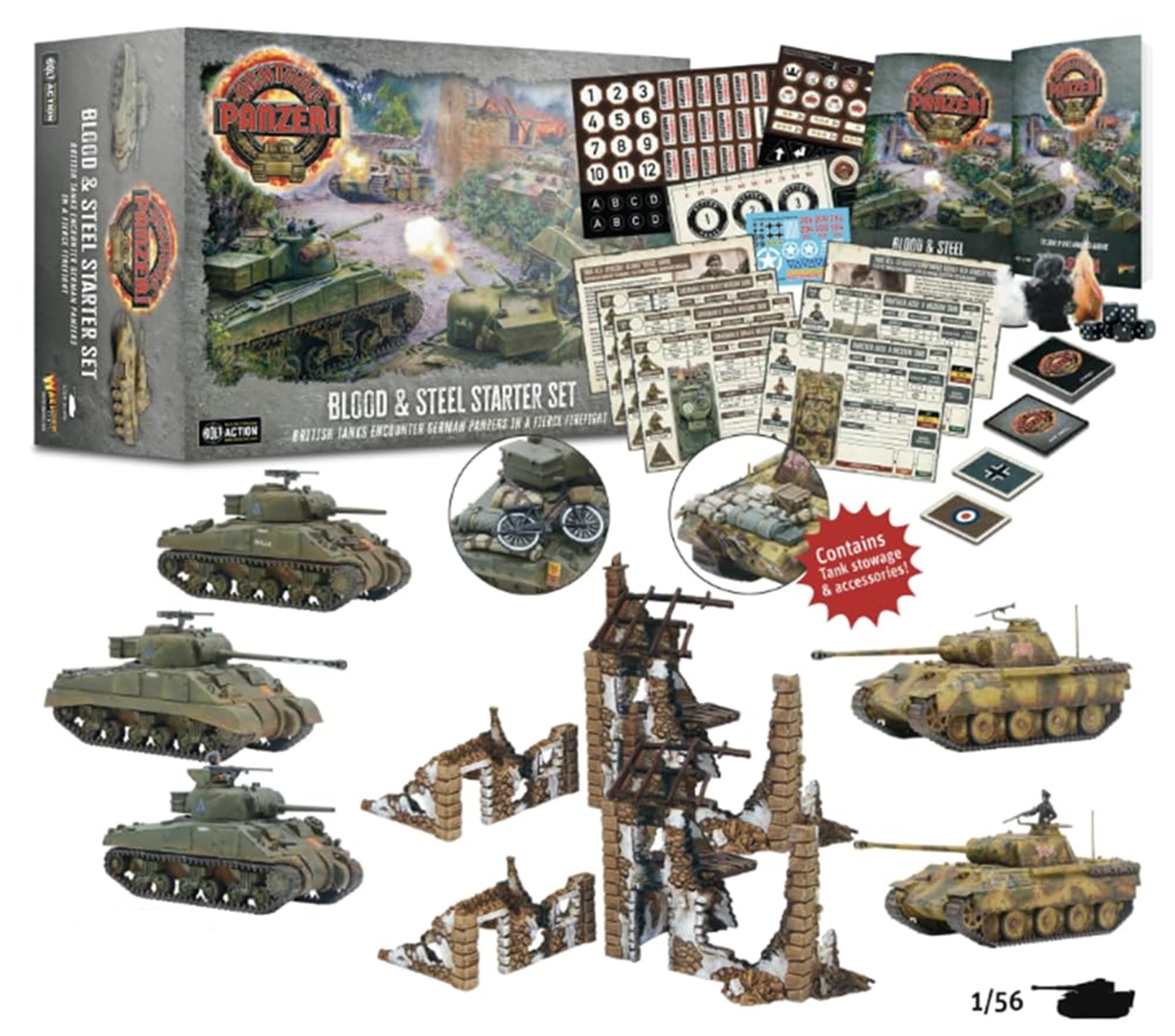 Warlord Games Achtung Panzer! - Blood & Steel Starter Set, Grey, Large