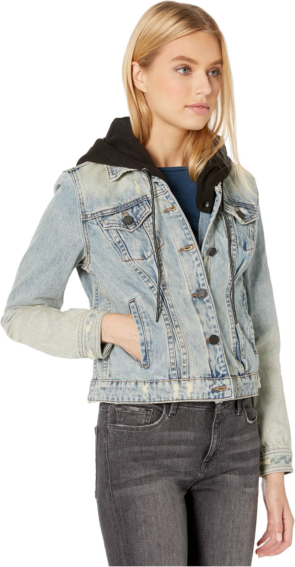 Blank Nyc Denim Jacket With Hood In 