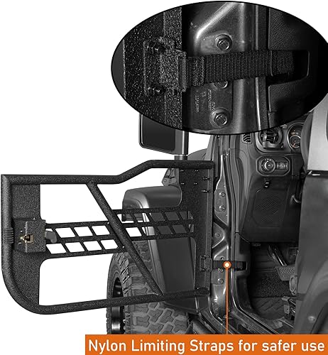 Miniatura 4 de Hooke Road Wrangler JL Gladiator 2 puertas de tubo de media puerta, puertas tubulares todoterreno para Jeep Wrangler JL y Gladiator JT 2018-2025