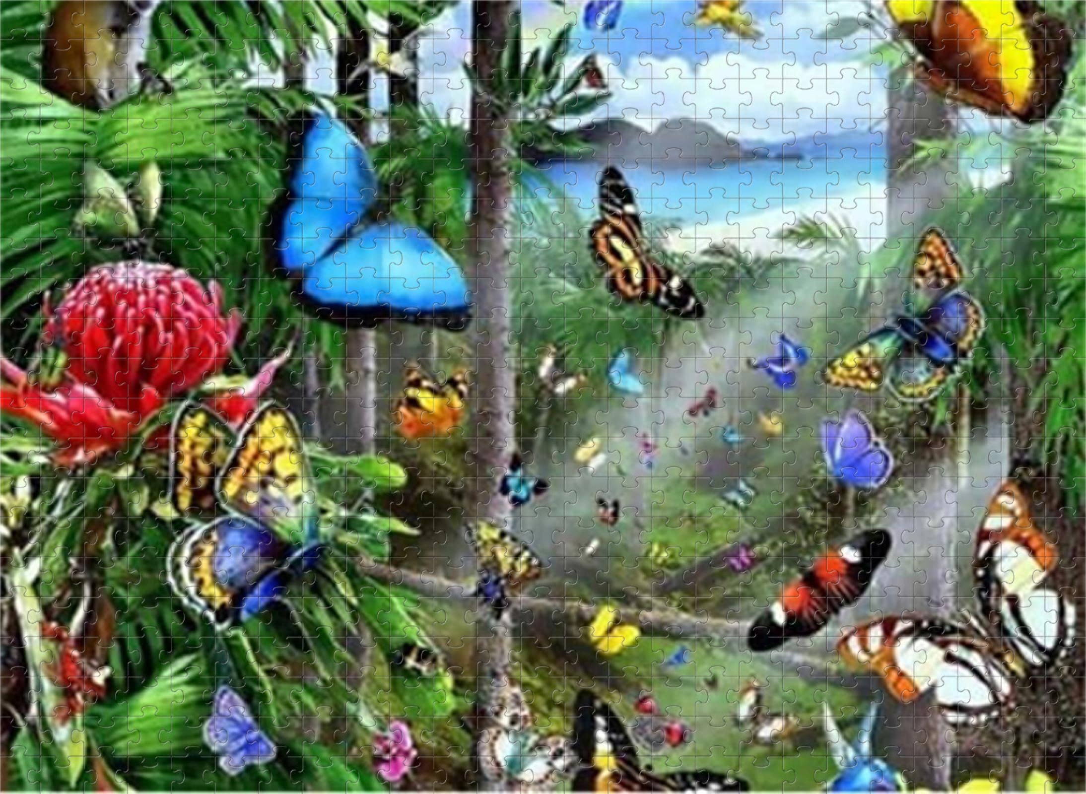 BUTTERFLY - JUS Intergalaxy Butterfly - Shaped Wooden Jigsaw Puzzle | Wooden