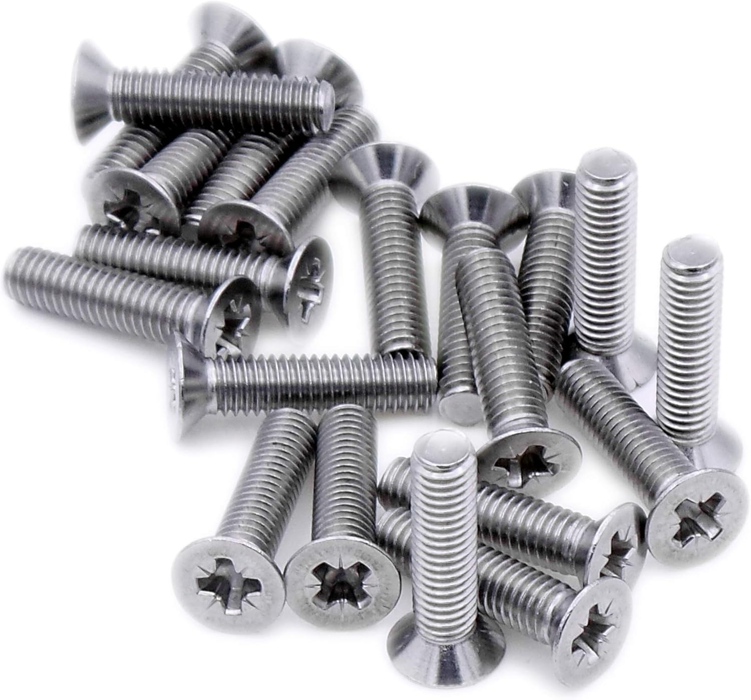 M1.6 (1.6mm x 20mm) Pozi Countersunk Machine Screw (Bolt) - Stainless Steel (A2) (Pack of 20), Silver, M1.6x20 - A2(20) - Image 3