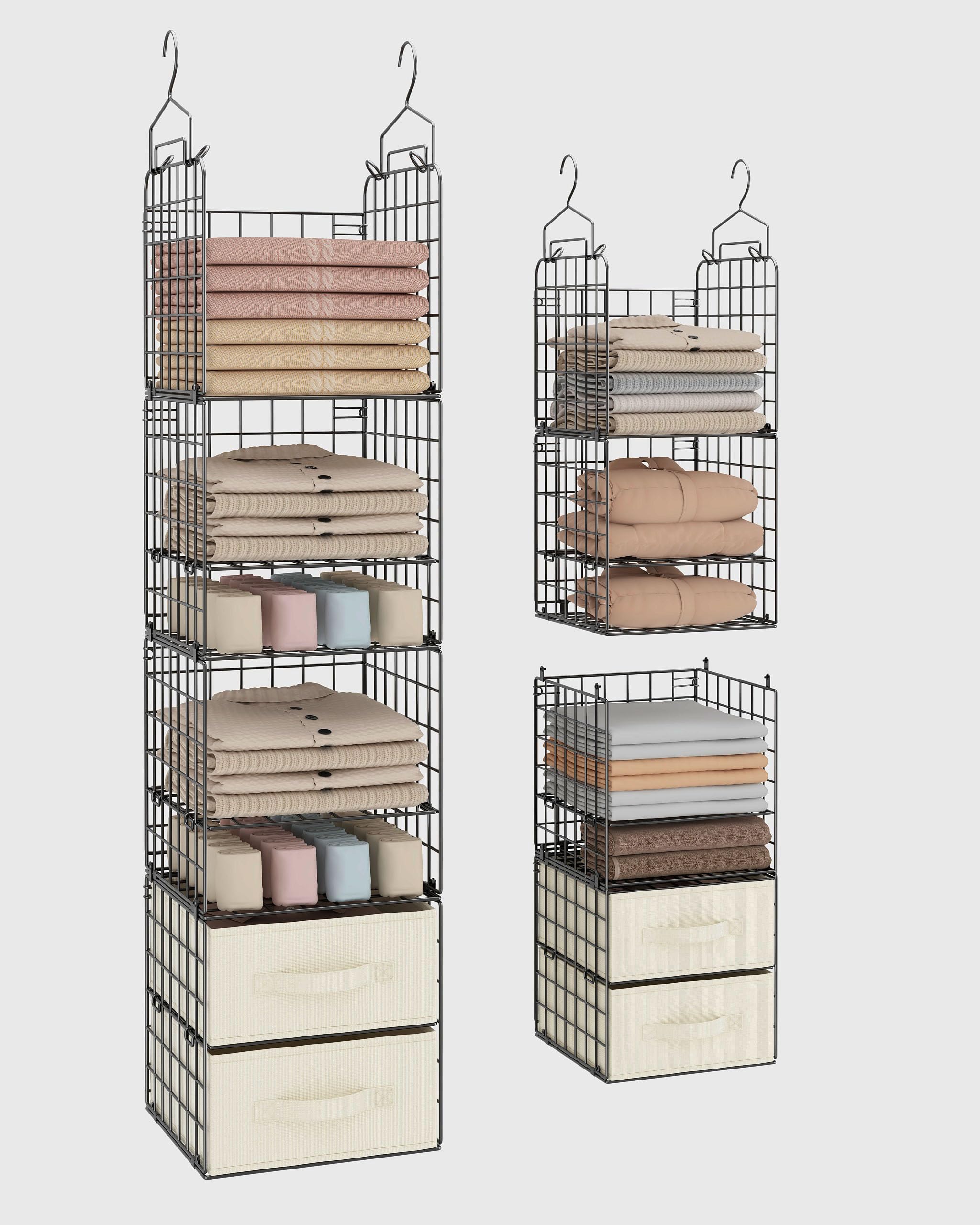 Hängeregal, Faltbarer Kleiderschrank‑Organizer mit 4 Ebenen