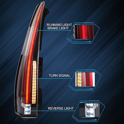 Miniatura 2 de VLAND Luces traseras LED compatibles con Chevy Tahoe SuburbanGMC Yukon 2007-2014, conjunto de lámparas traseras LED completas con señal de giro, 5