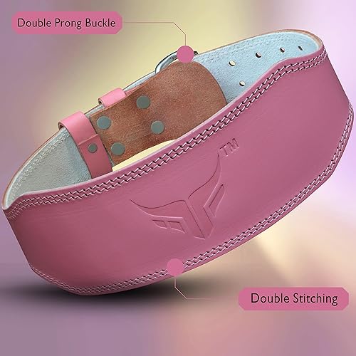 Miniatura 8 de Mytra Fusion Cinturón de levantamiento de pesas para mujer, cinturón de gimnasio de 0.276 in de grosor y 4 pulgadas de ancho, cinturones de