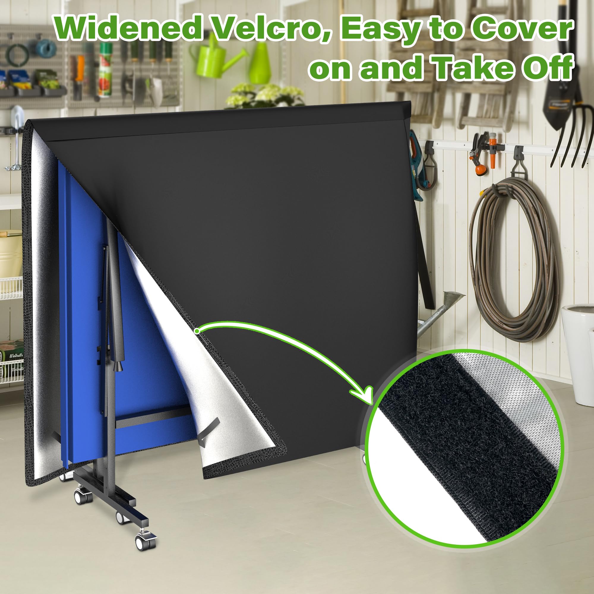 Alyoen Housse pour table de ping-pong pour tables universelles 274x152,5 cm, Nappe de tennis de table imperméable pour intérieur et extérieur