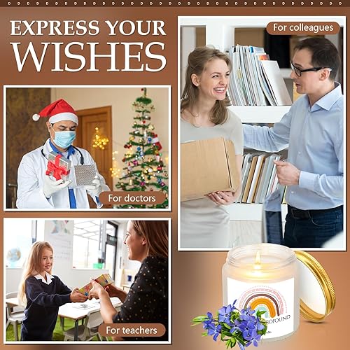 Miniatura 7 de MTLEE 18 velas de regalo de agradecimiento para mujeres, regalos de agradecimiento a empleados con frases inspiradoras para profesores, amigos,