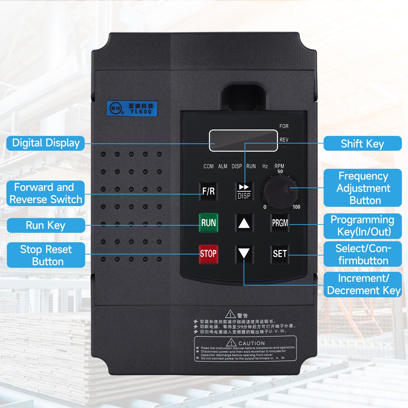 Yofuly VFD Inverter Convertitore di Frequenza 220V 2.2KW Variabile Frequenza Azionamento Motori Trifase, Regolatore Inverter di Controllo di Velocità del Motore