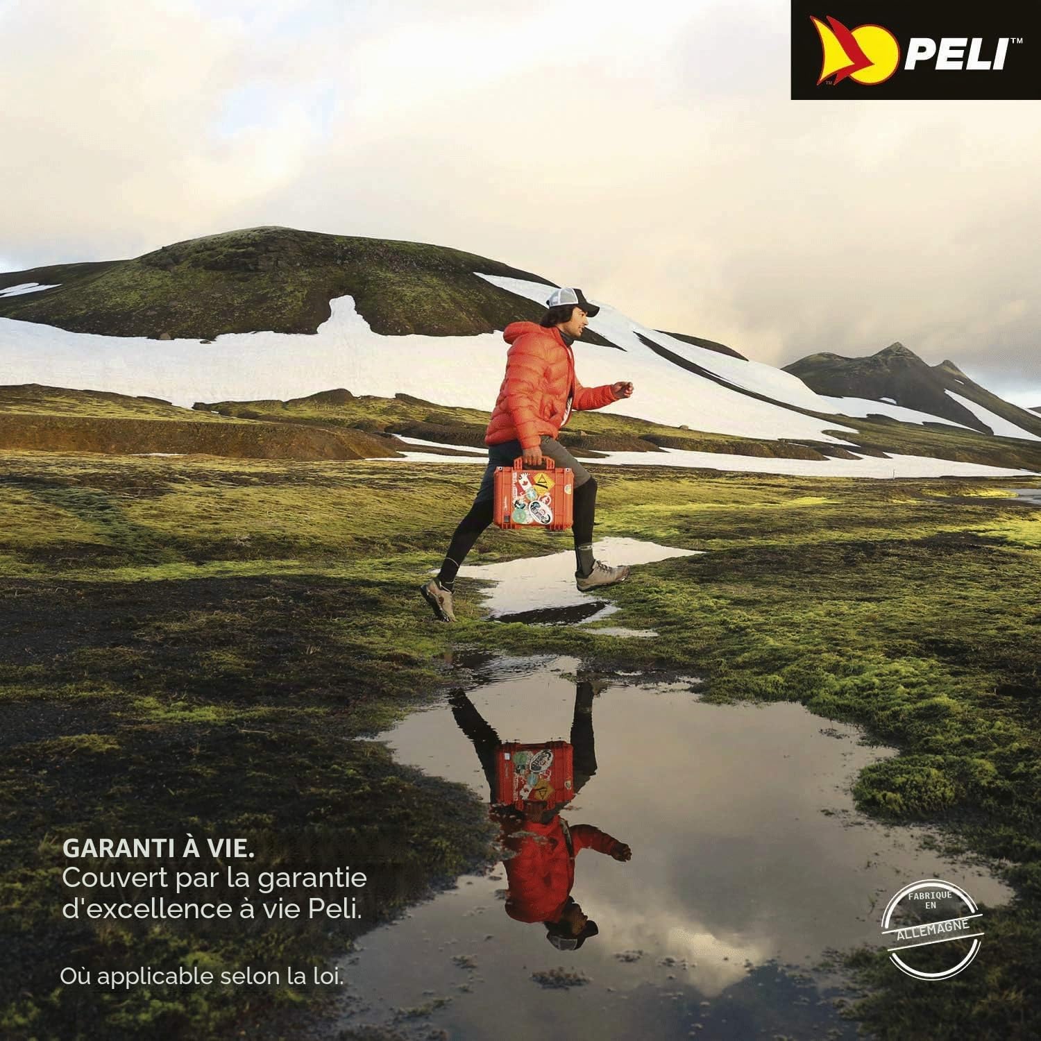 PELI 1400 valise pour caméra, drones et équipements électroniques sensibles, étanche à l'eau et à la poussière IP67, capacité de 9L, fabriquée en Allemagne, avec mousse personnalisable, noire