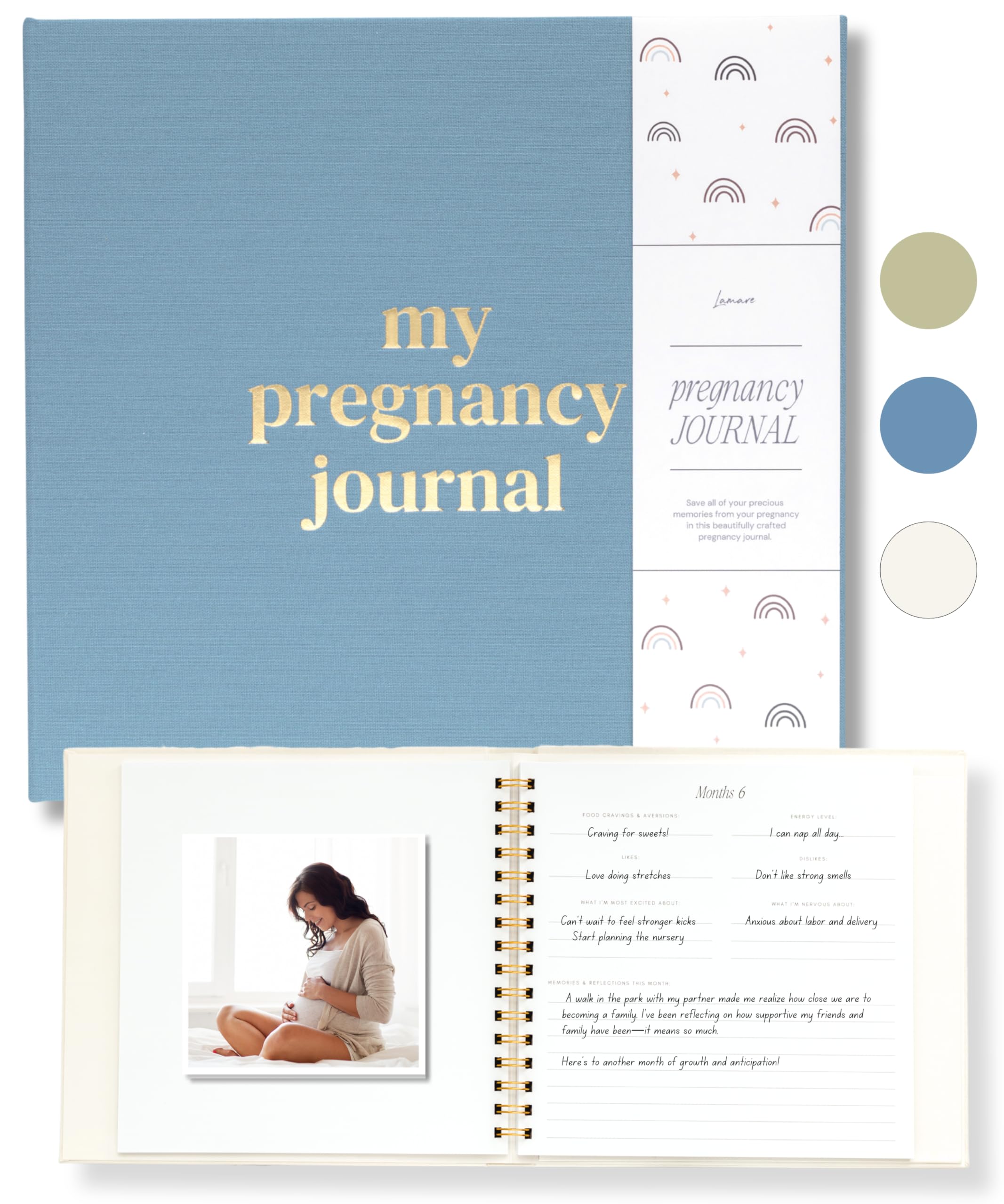 Lamare Pregnancy Journal for First Time Moms – Pregnancy Planner, Sonogram Photo Album & Pregnancy Scrapbook for Expecting Moms – First Time Mom Gift,